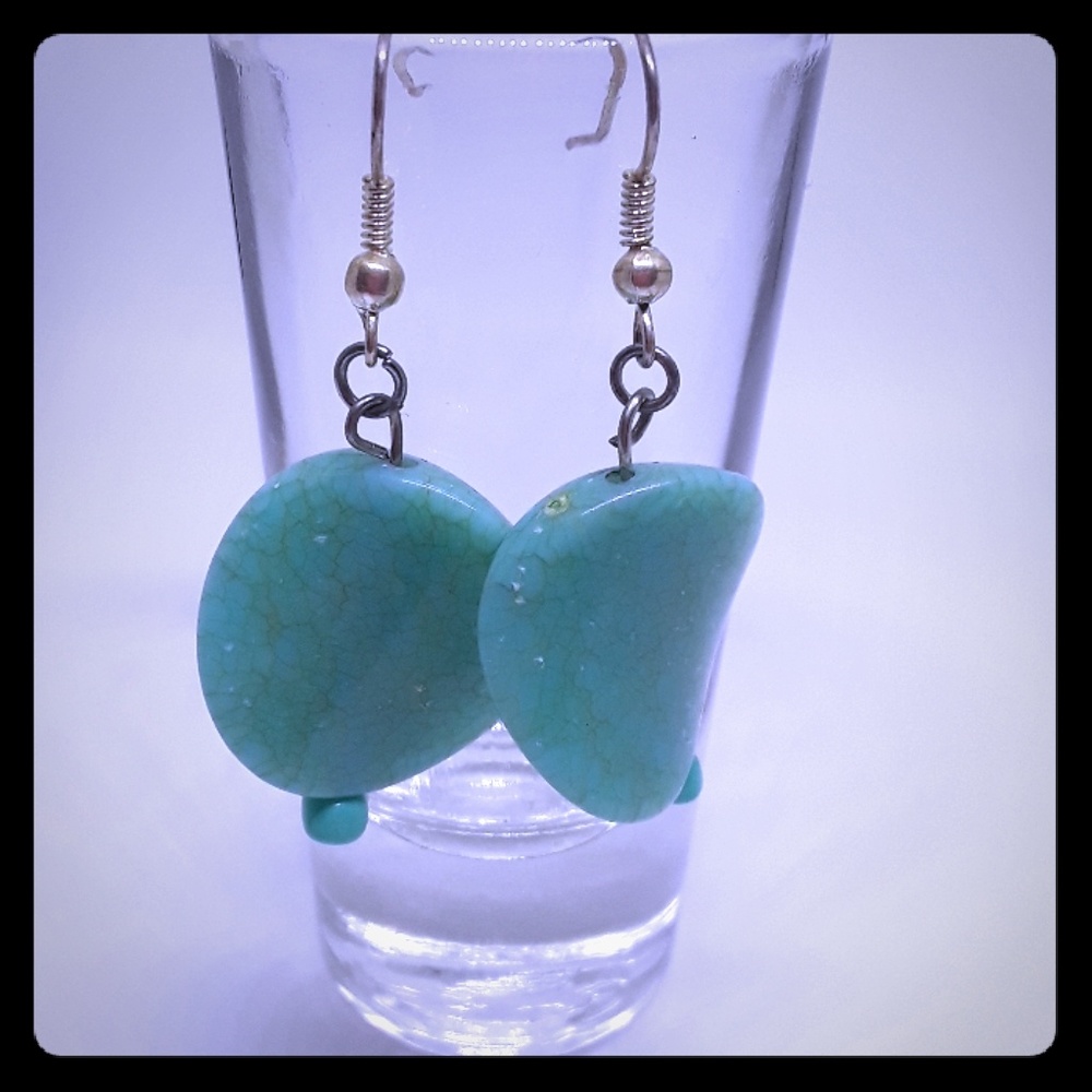Blue bead earrings